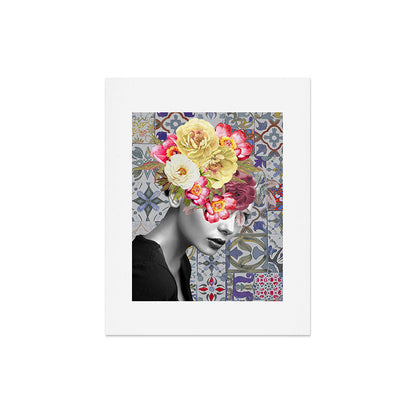 collage art-girl with flowers Art Print Gallery Image 6