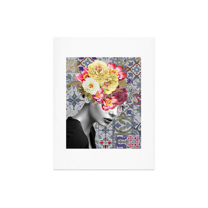collage art-girl with flowers Art Print Gallery Image 8