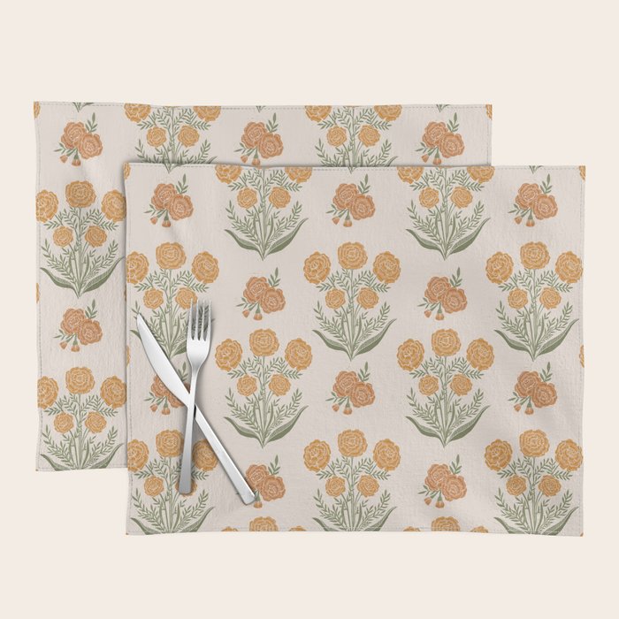 Marigold Block Print Placemat Gallery Image 2