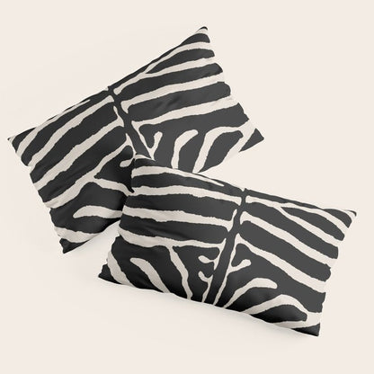 Zebra Wild Animal Print 237 Black and Linen White Pillow Sham Gallery Image 4