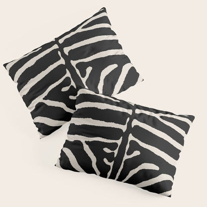 Zebra Wild Animal Print 237 Black and Linen White Pillow Sham Gallery Image 3