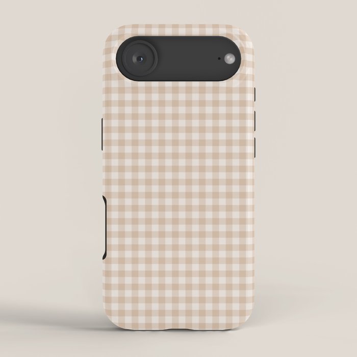 Gingham Plaid Pattern - Warm Neutral Tan iPhone Case Gallery Image 2