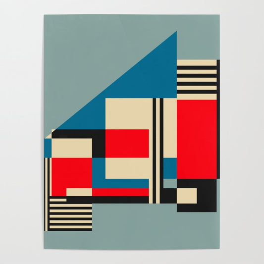 Piet Mondrian Inspired Modern Abstract Geometric Architecture Poster Gallery Image 1