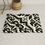 talavera mexican tile in black and white Rug Gallery Image 1