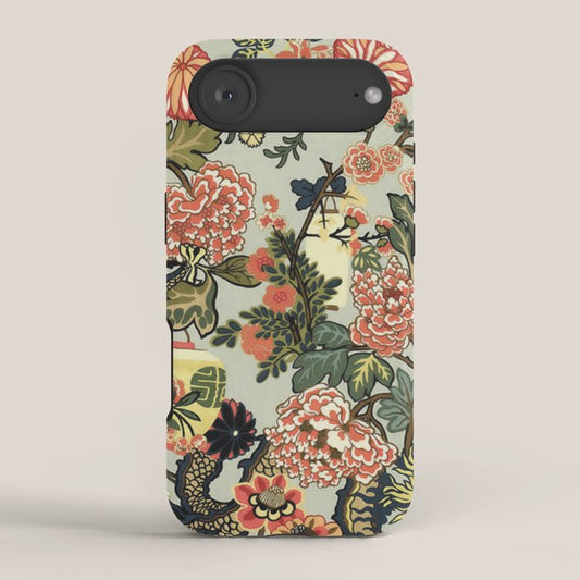 Chinese Dragon Vintage Floral Pattern iPhone Case Gallery Image 2