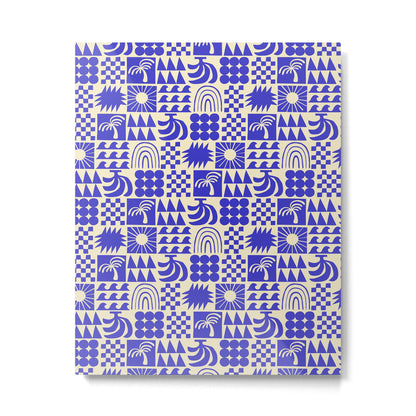 Abstract blue tropical mosaic art pattern Metal Print Gallery Image 4
