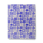 Abstract blue tropical mosaic art pattern Metal Print Gallery Image 1