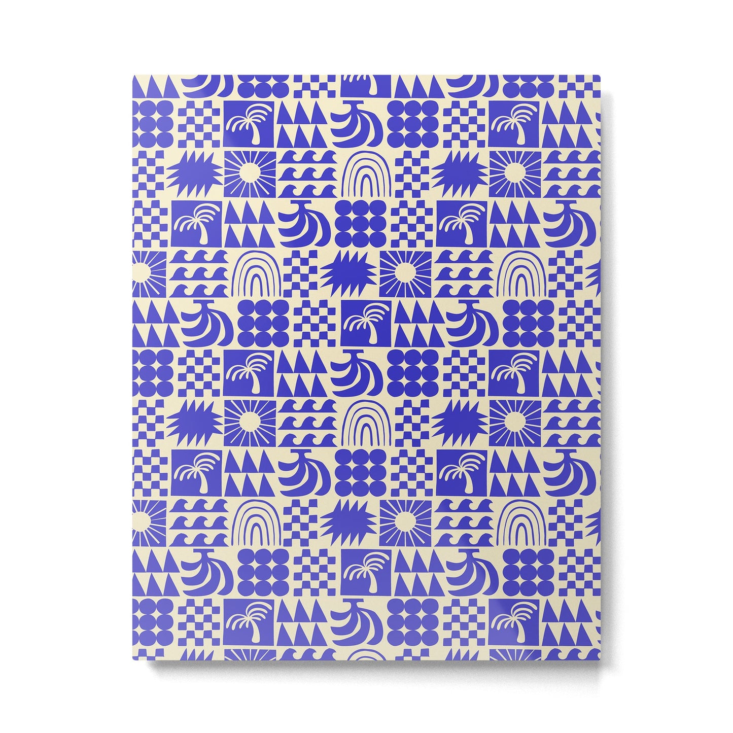 Abstract blue tropical mosaic art pattern Metal Print Gallery Image 6