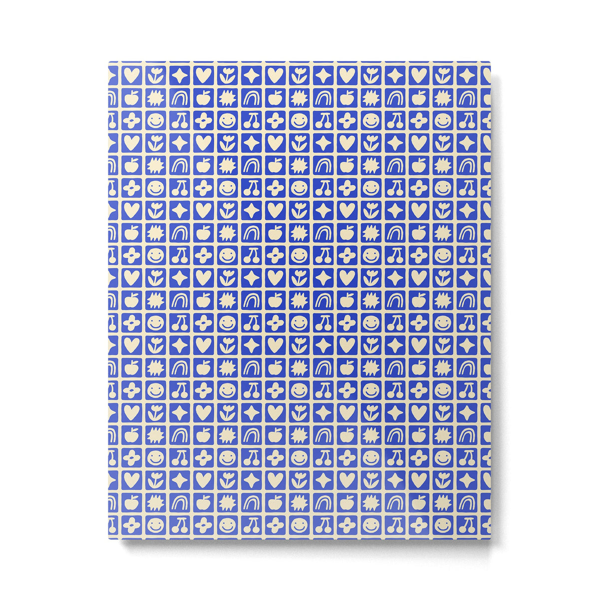 Blue children shape mosaic art pattern Metal Print Gallery Image 3