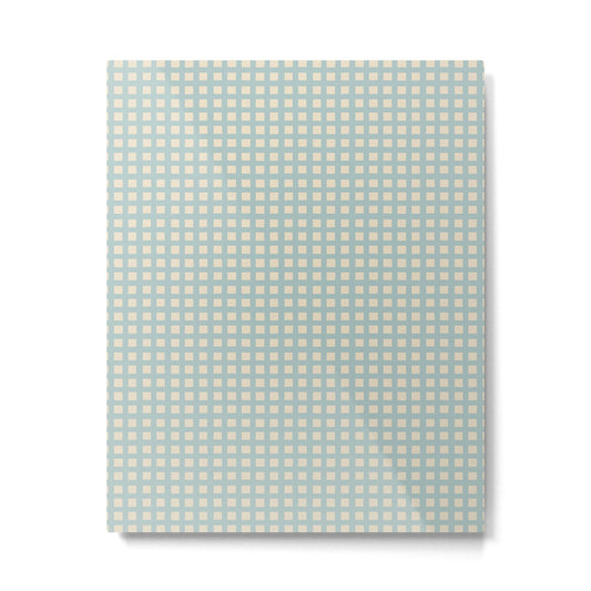 Blue geometric gingham grid art pattern Metal Print Gallery Image 1