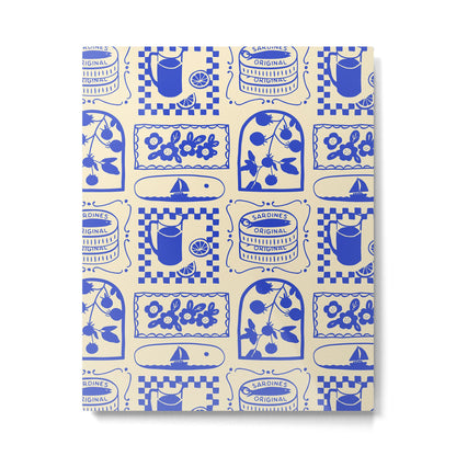 Blue summer vacation patchwork art pattern Metal Print Gallery Image 4