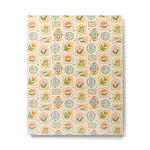 Colorful retro flower art frame art pattern Metal Print Gallery Image 1