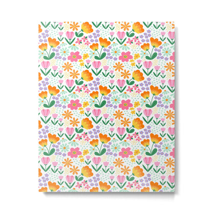 Colorful retro flower folk art pattern Metal Print Gallery Image 2