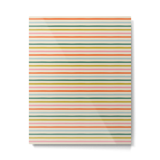 Colorful retro stripe line art pattern Metal Print Gallery Image 2