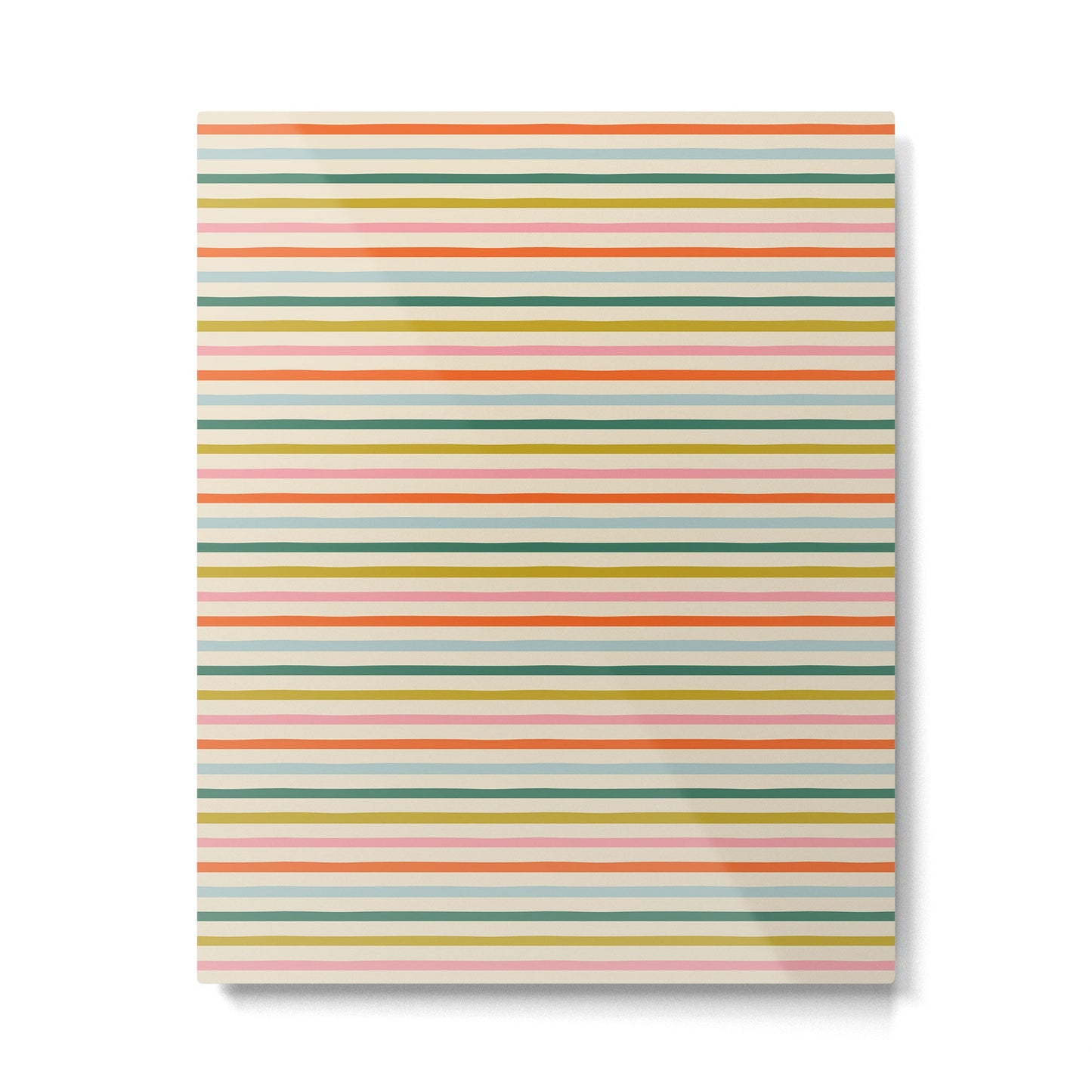 Colorful retro stripe line art pattern Metal Print Gallery Image 4