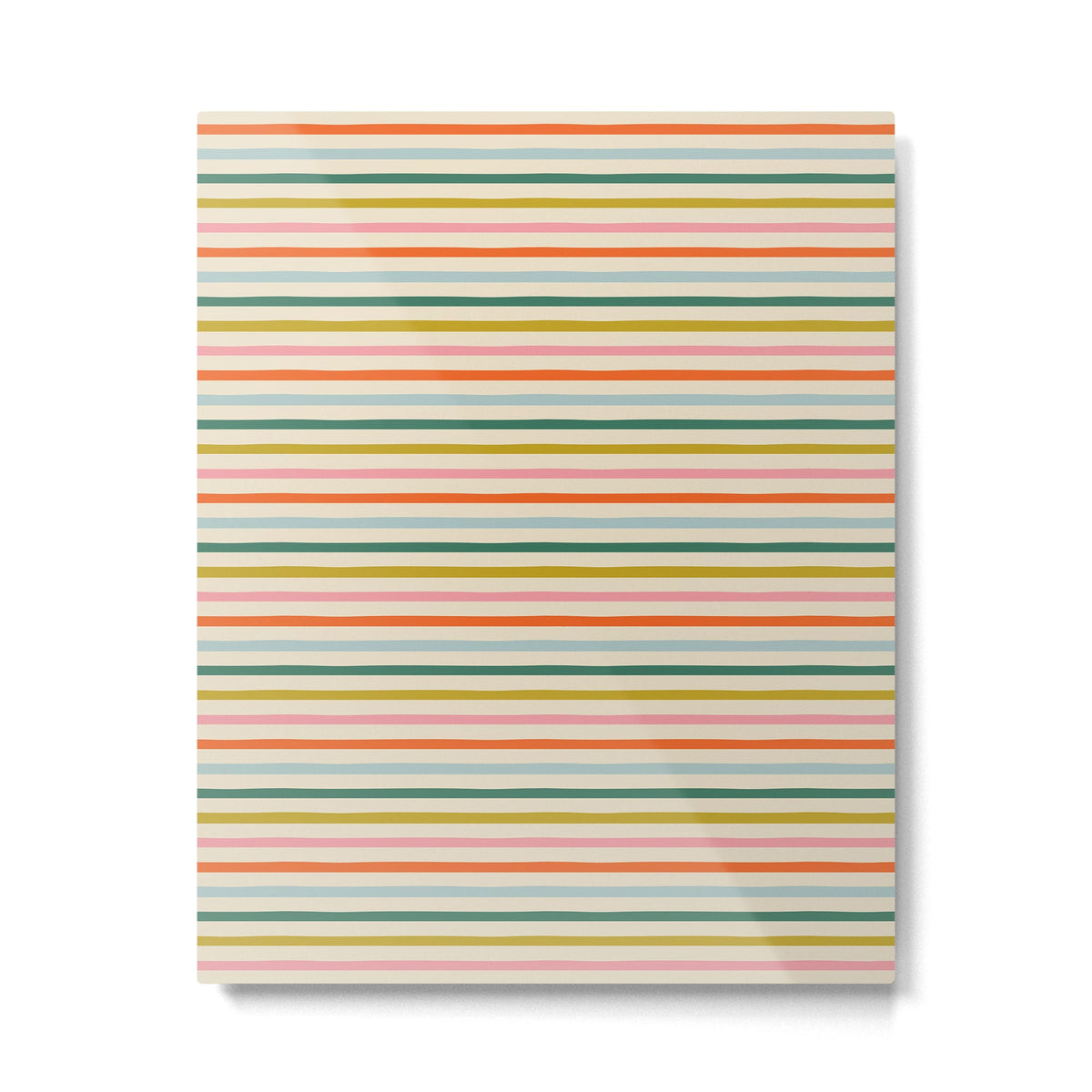 Colorful retro stripe line art pattern Metal Print Gallery Image 3