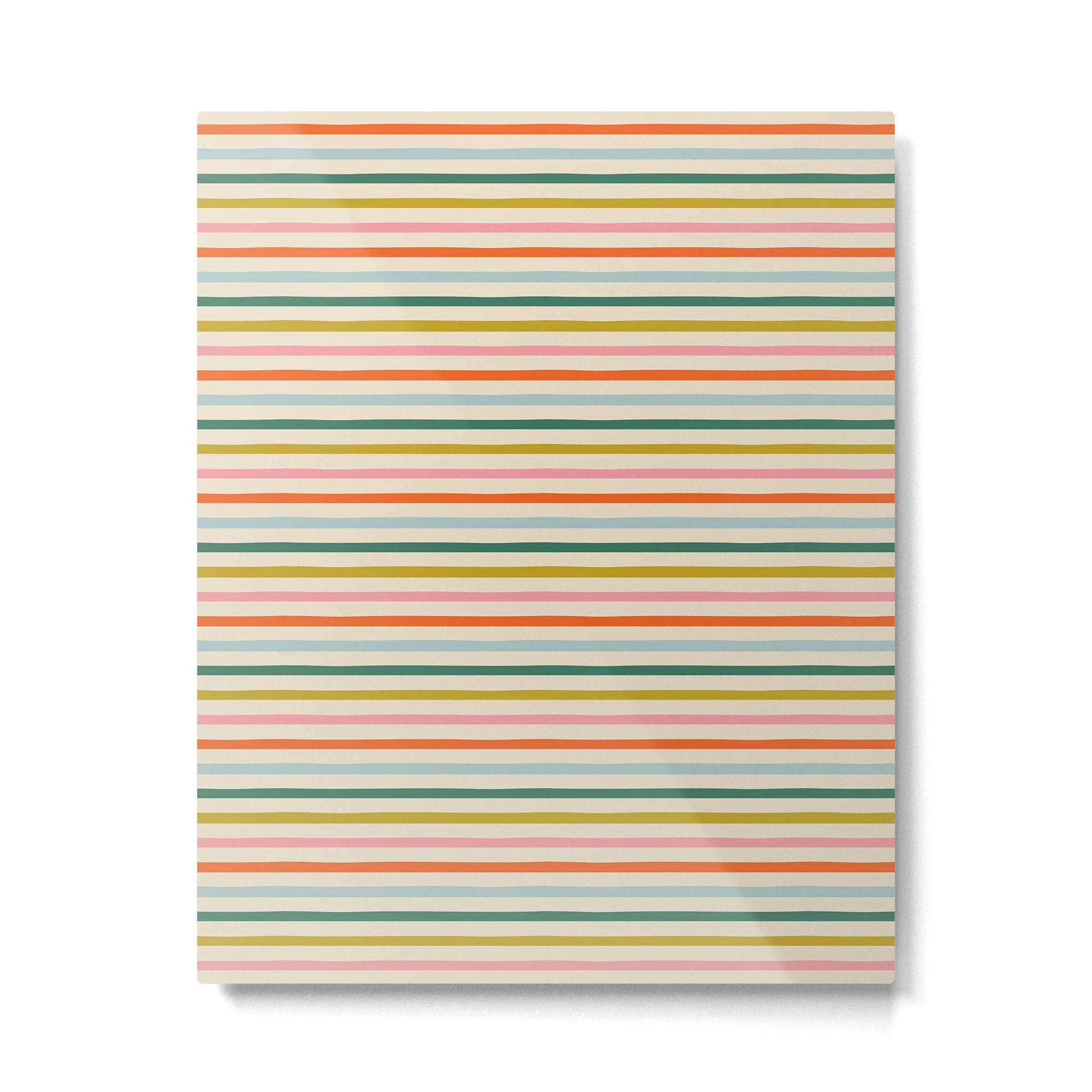 Colorful retro stripe line art pattern Metal Print Gallery Image 3