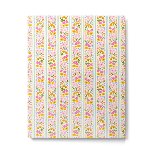 Colorful vintage flower stripe art pattern Metal Print Gallery Image 2