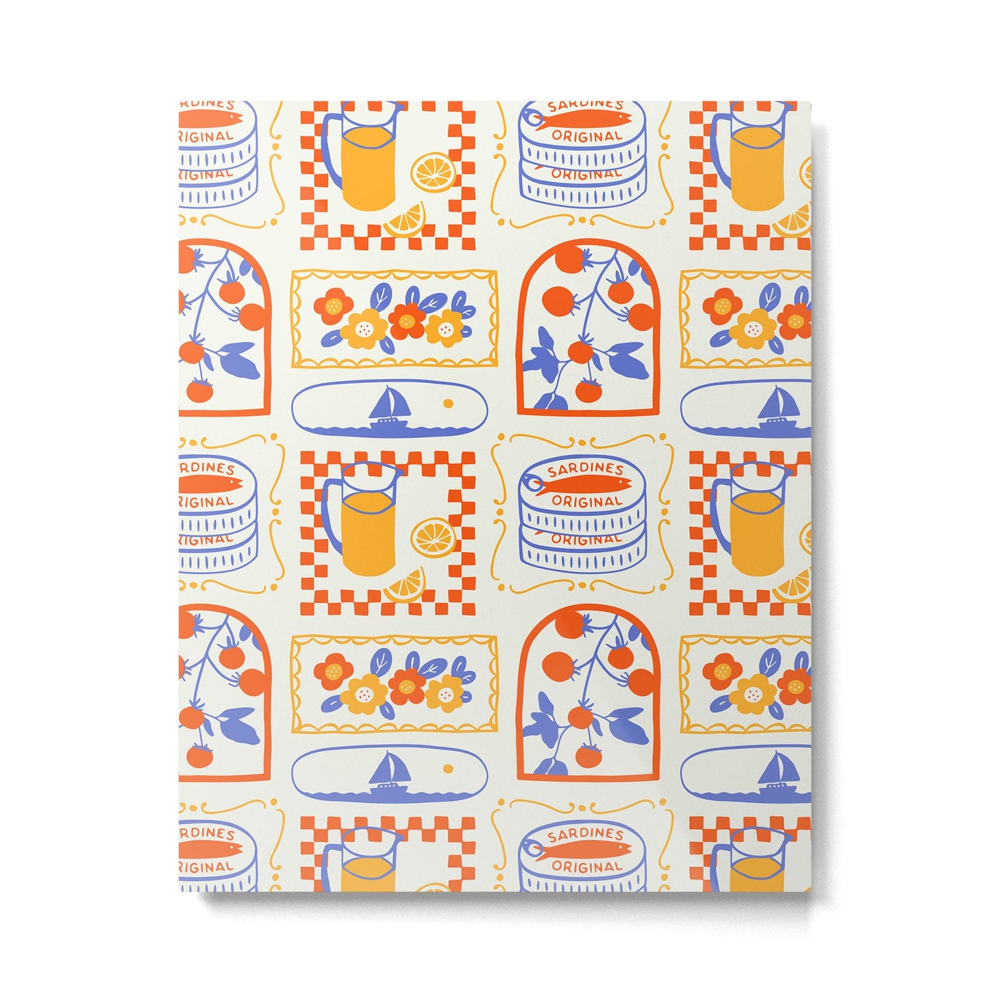 Summer vacation patchwork art pattern Metal Print Gallery Image 3