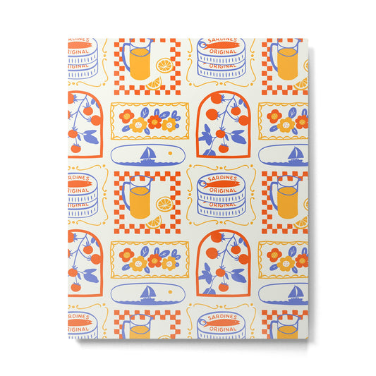 Summer vacation patchwork art pattern Metal Print Gallery Image 1