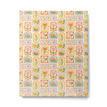 Vintage colorful flower art frame pattern Metal Print Gallery Image 1