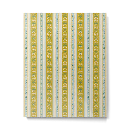 Vintage rose flower bouquet stripe art pattern Metal Print Gallery Image 2