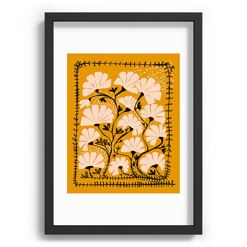 Ever blooming good vibes mustard yellow Framed Art Print Gallery Image 59