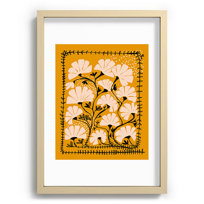 Ever blooming good vibes mustard yellow Framed Art Print Gallery Image 71