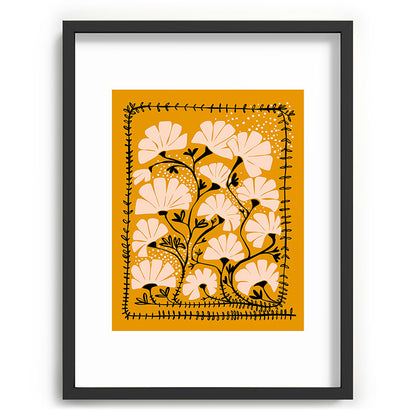 Ever blooming good vibes mustard yellow Framed Art Print Gallery Image 61