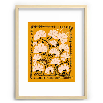 Ever blooming good vibes mustard yellow Framed Art Print Gallery Image 73