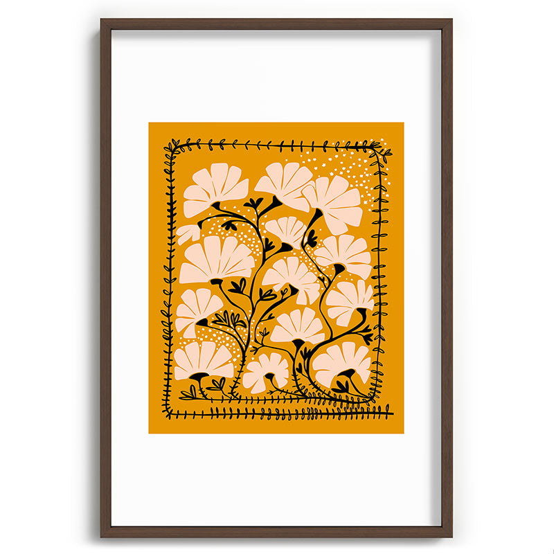 Ever blooming good vibes mustard yellow Framed Art Print Gallery Image 68