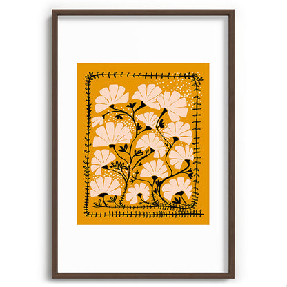 Ever blooming good vibes mustard yellow Framed Art Print Gallery Image 68