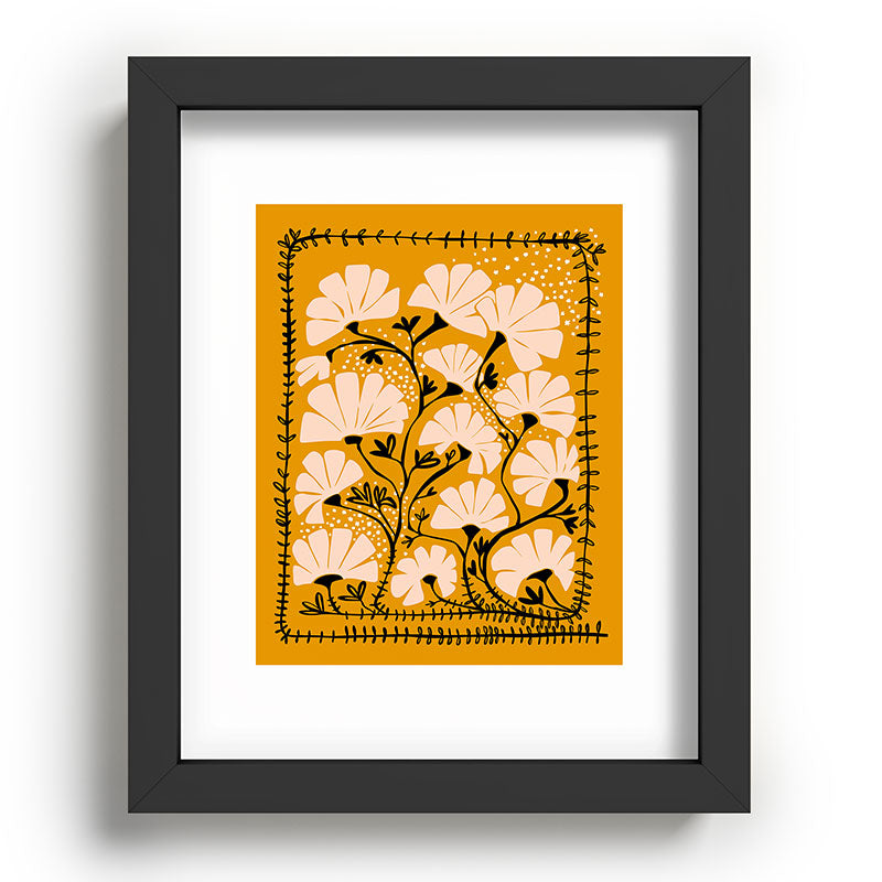 Ever blooming good vibes mustard yellow Framed Art Print Gallery Image 57