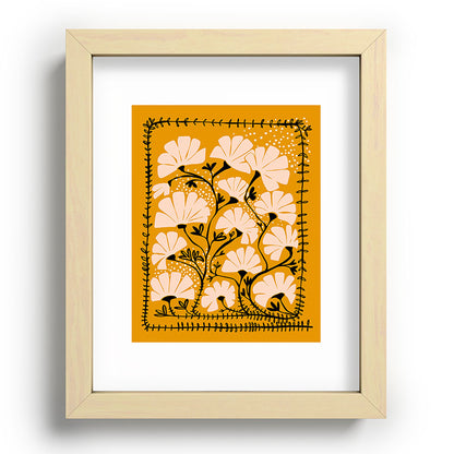 Ever blooming good vibes mustard yellow Framed Art Print Gallery Image 69