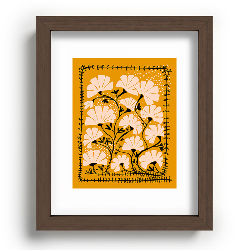 Ever blooming good vibes mustard yellow Framed Art Print Gallery Image 63