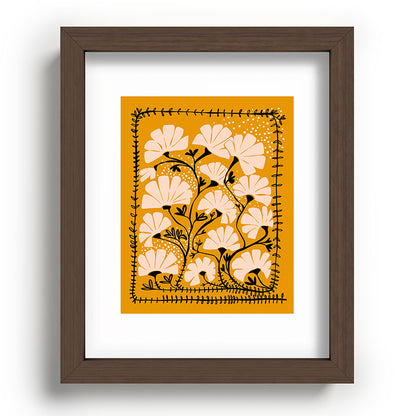 Ever blooming good vibes mustard yellow Framed Art Print Gallery Image 64