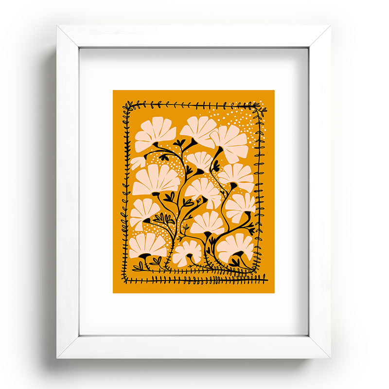 Ever blooming good vibes mustard yellow Framed Art Print Gallery Image 75