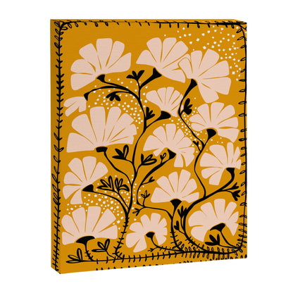 Ever blooming good vibes mustard yellow Canvas Print Gallery Image 6