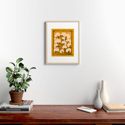 Ever blooming good vibes mustard yellow Framed Art Print Gallery Image 19
