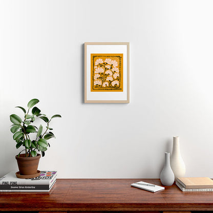 Ever blooming good vibes mustard yellow Framed Art Print Gallery Image 17