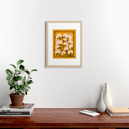 Ever blooming good vibes mustard yellow Framed Art Print Gallery Image 47