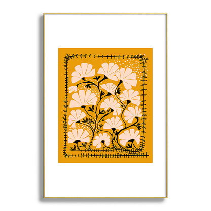 Ever blooming good vibes mustard yellow Framed Art Print Gallery Image 93