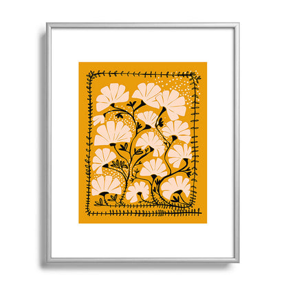 Ever blooming good vibes mustard yellow Framed Art Print Gallery Image 96