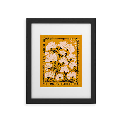 Ever blooming good vibes mustard yellow Framed Art Print Gallery Image 33