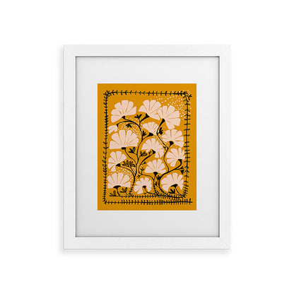 Ever blooming good vibes mustard yellow Framed Art Print Gallery Image 53