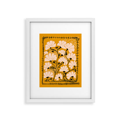 Ever blooming good vibes mustard yellow Framed Art Print Gallery Image 23