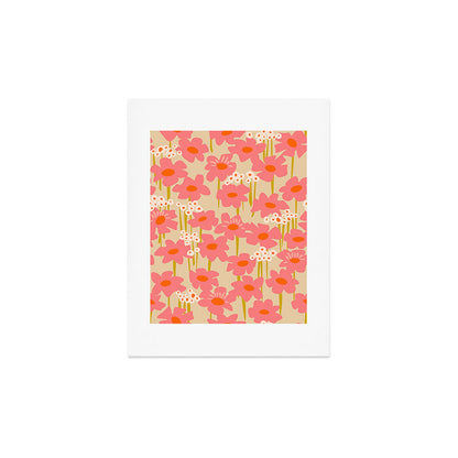 Relax in your summer meadow - floral shapes pattern Art Print Gallery Image 3