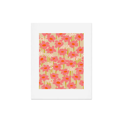 Relax in your summer meadow - floral shapes pattern Art Print Gallery Image 4