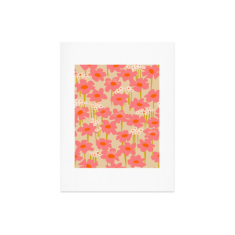 Relax in your summer meadow - floral shapes pattern Art Print Gallery Image 6