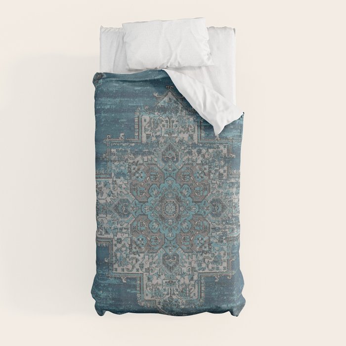 blue oriental vintage rug Duvet Cover Gallery Image 4